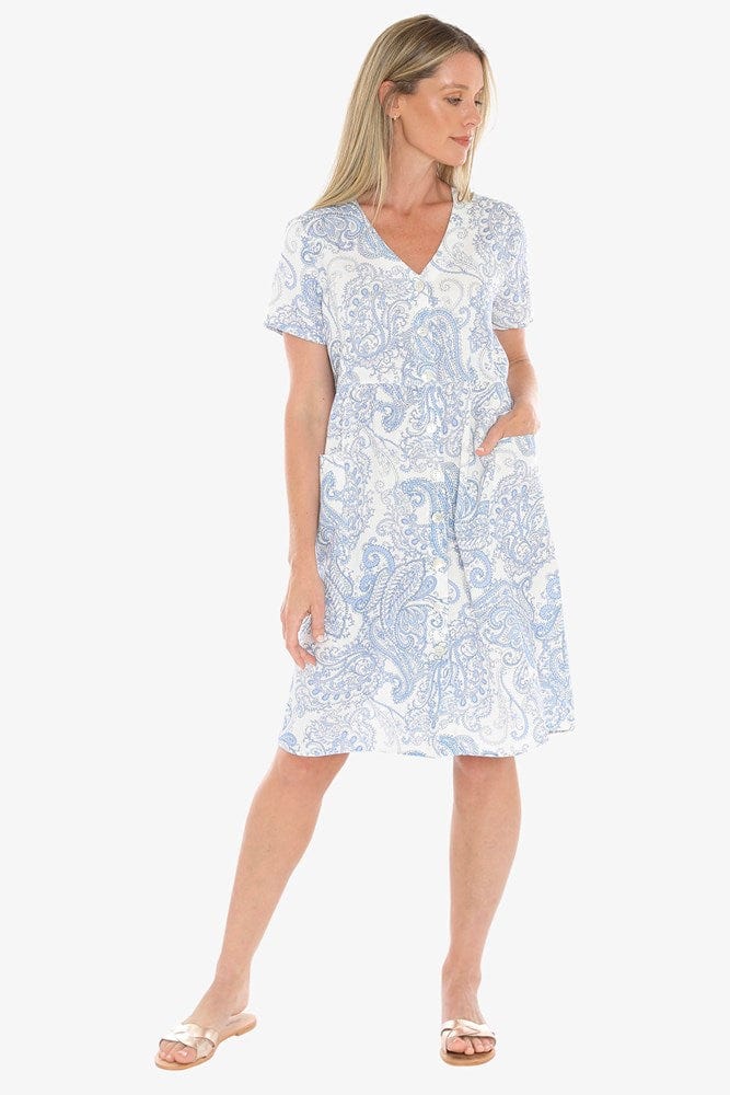 Load image into Gallery viewer, Jump Womens Mykonos Button Dress
