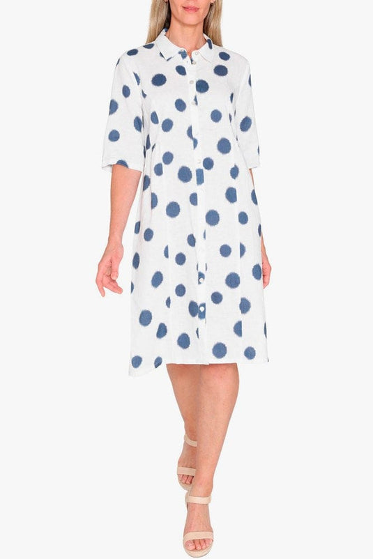 Jump Womens Scatch Spot Dress - White/Nightsky