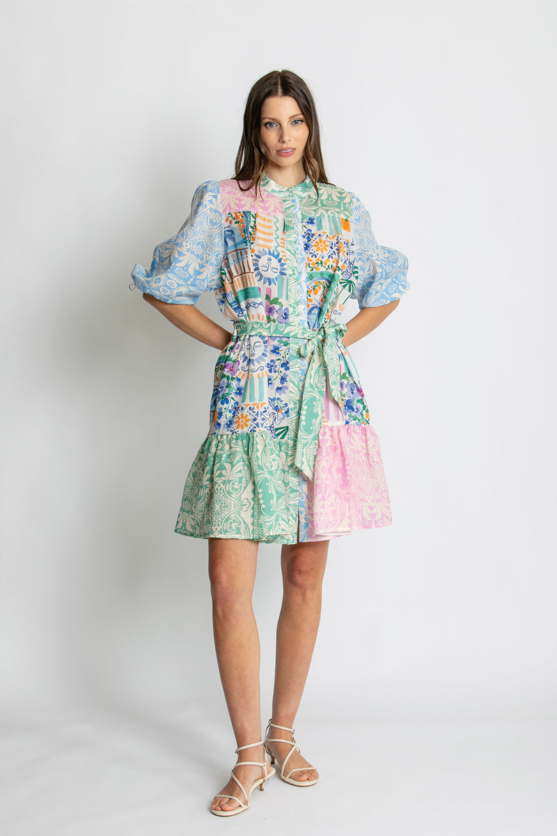 Load image into Gallery viewer, Kachel Womens Riley Short Sleeve Mini Dress
