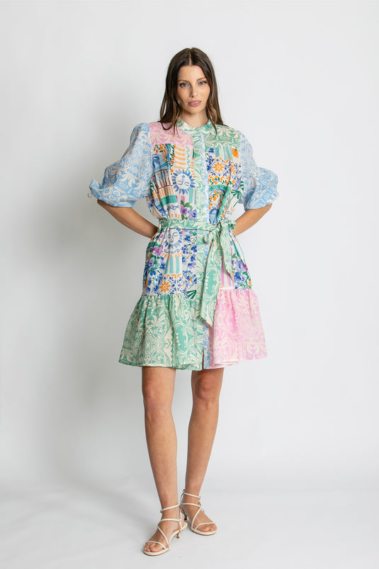 Kachel Womens Riley Short Sleeve Mini Dress