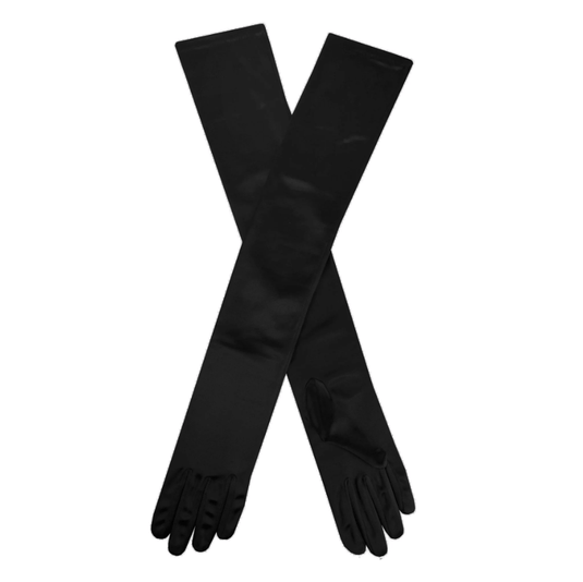 Dents Womens Bella Long Opera Satin Gloves - Black