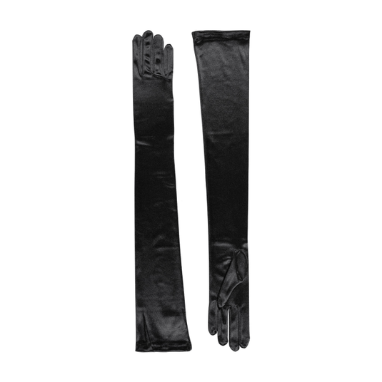 Dents Womens Bella Long Opera Satin Gloves - Black