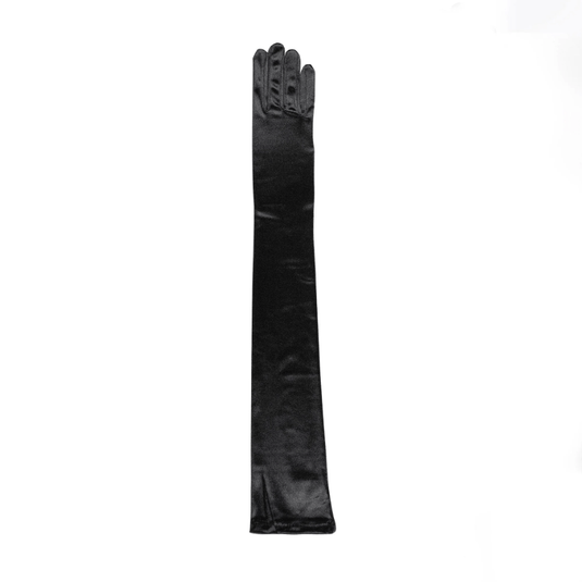 Dents Womens Bella Long Opera Satin Gloves - Black