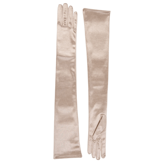 Dents Womens Bella Long Opera Satin Gloves - Champagne
