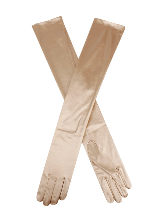 Dents Womens Bella Long Opera Satin Gloves - Gold
