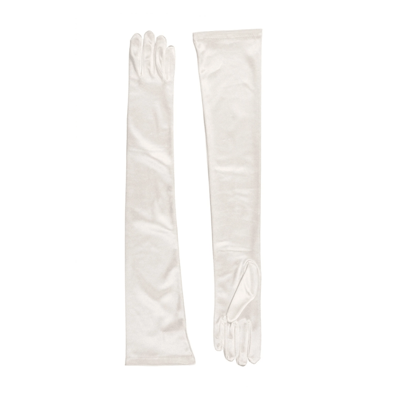 Load image into Gallery viewer, Dents Womens Bella Long Opera Satin Gloves - Ivory
