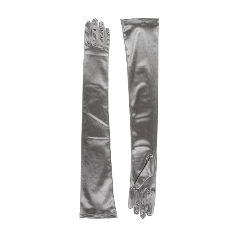 Load image into Gallery viewer, Dents Womens Bella Long Opera Satin Gloves - Pewter
