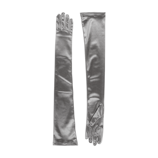 Dents Womens Bella Long Opera Satin Gloves - Pewter