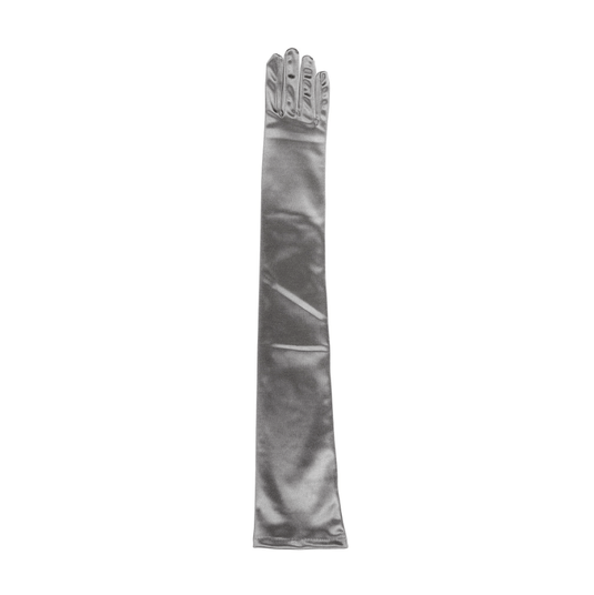 Dents Womens Bella Long Opera Satin Gloves - Pewter