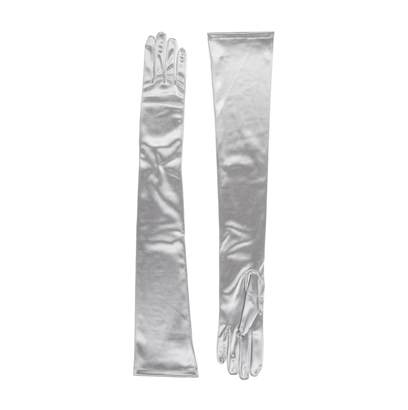 Load image into Gallery viewer, Dents Womens Bella Long Opera Satin Gloves - Silver Grey
