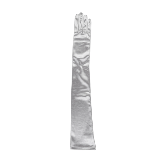 Dents Womens Bella Long Opera Satin Gloves - Silver Grey