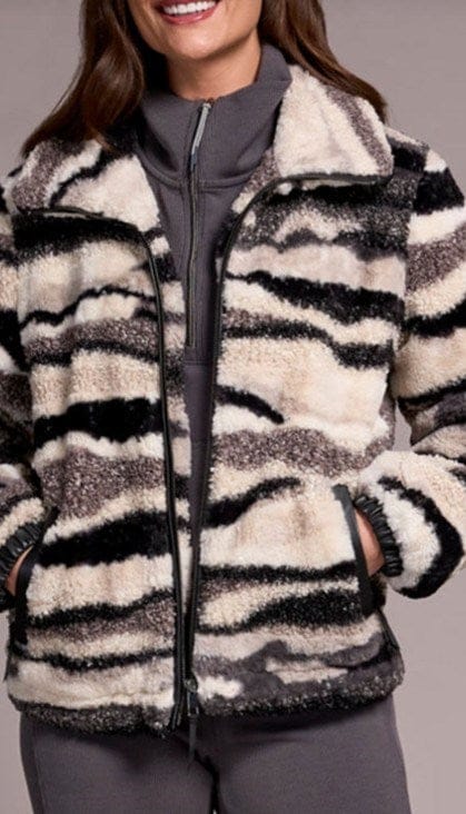 Tribal Womens Lined Zip Jacket W/PU Detail