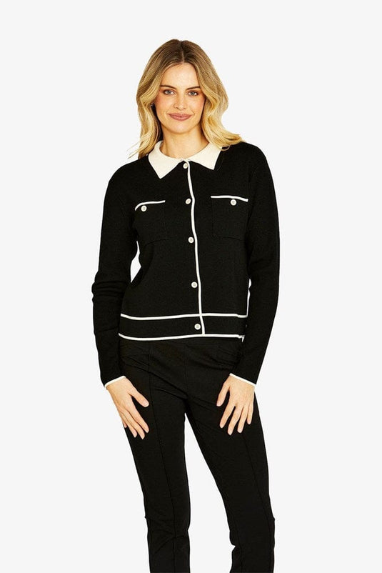Pingpong Womens Tiffany Tipped Cardigan