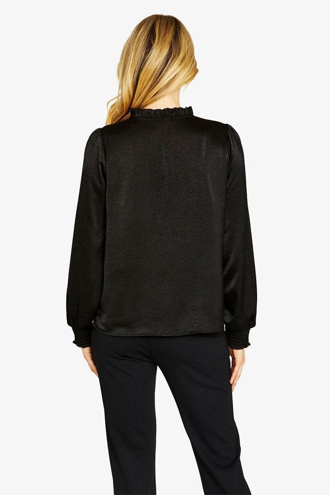 Load image into Gallery viewer, Pingpong Womens Nessa Shirred Blouse - Black
