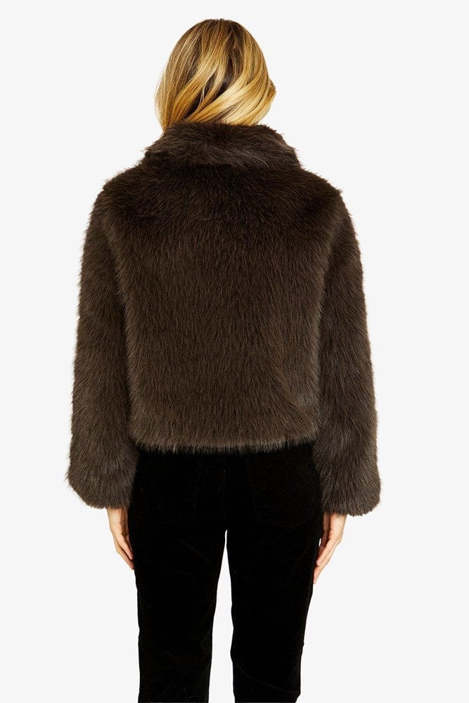Load image into Gallery viewer, Pingpong Womens Wintour Faux Fur Jacket - Walnut

