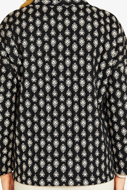 Pingpong Womens Damask Motif Puffer Coat