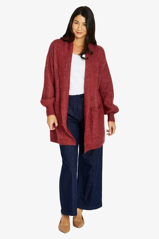 Jump Womens Luxe Long Cardigan - Raisin