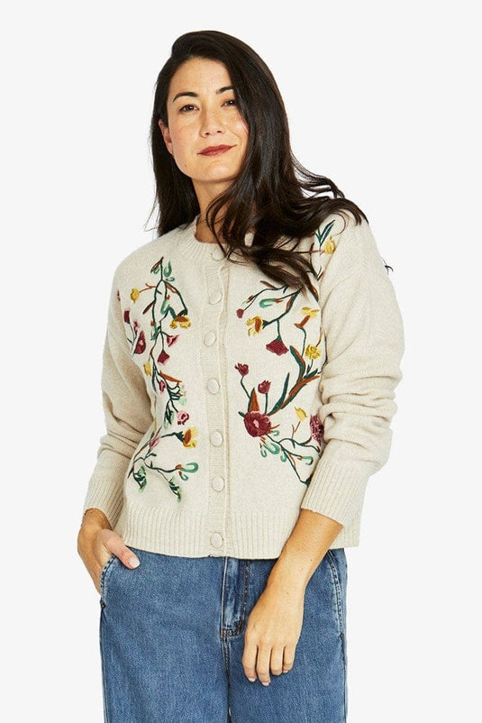 Jump Womens Embroidered Cardigan