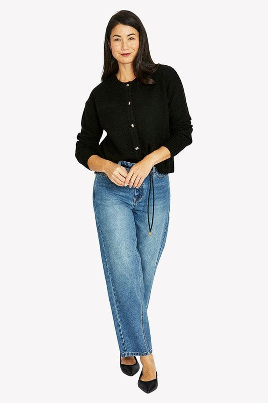 Jump Womens Crew Cardigan - Black