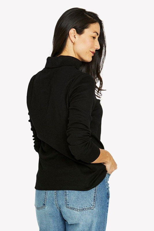 Jump Womens Cotton Long Sleeve Skivvy - Black