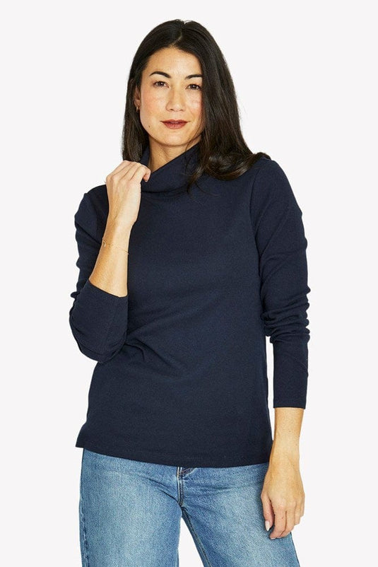 Jump Womens Cotton Long Sleeve Skivvy - Navy