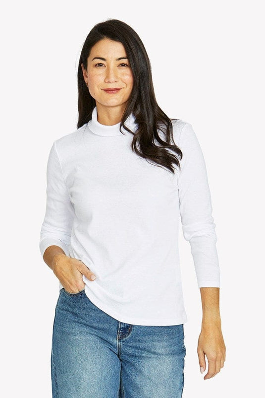 Jump Womens Cotton Long Sleeve Skivvy - White