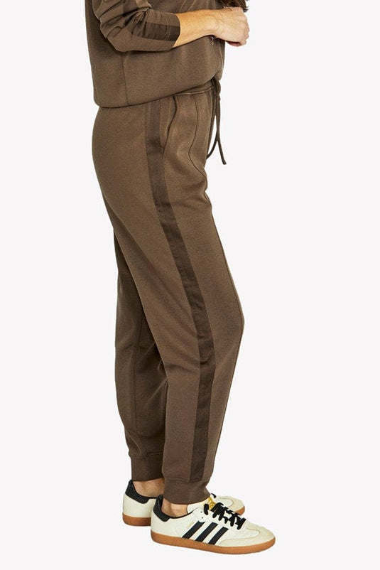 Jump Womens Satin Trim Lounge Pants - Cocoa