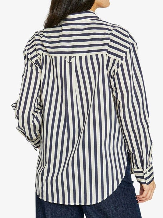 Jump Womens Ribbon Stripe Shirt - Ink/Barley