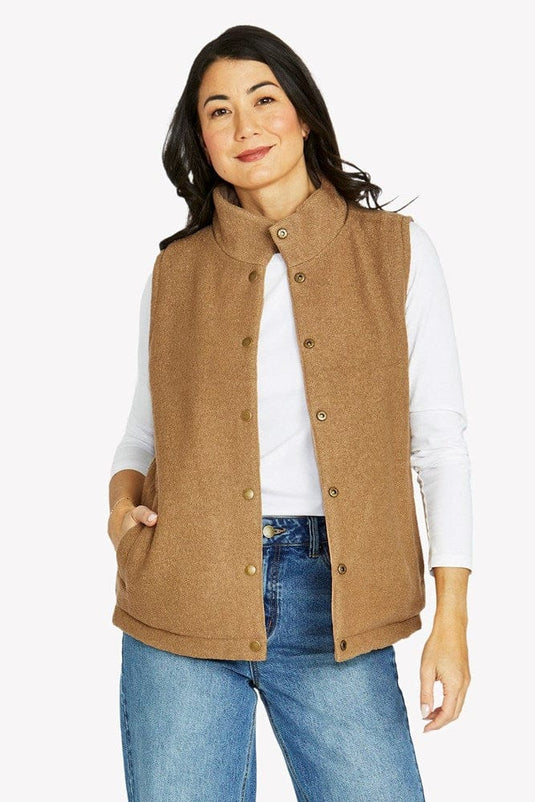 Jump Womens Reversible Quilted Vest - Cashew