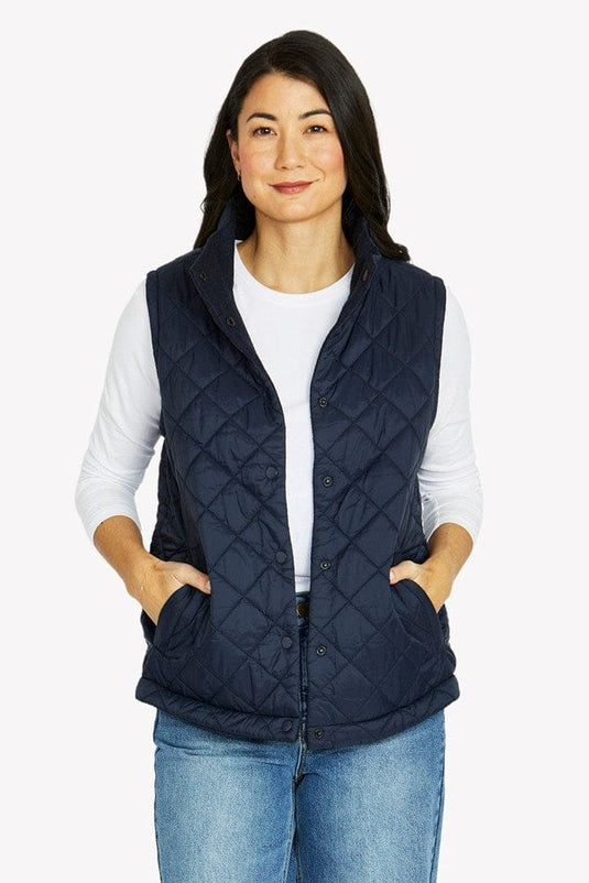 Jump Womens Reversible Quilted Vest - Navy