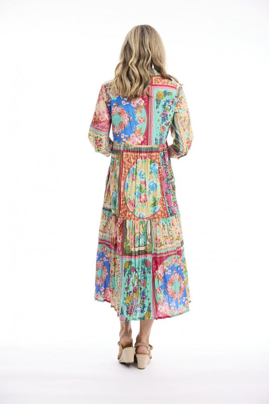 Orientique Womens Foulard Fleurs Dress Collar Layers
