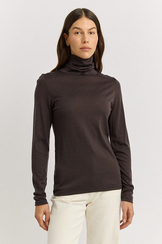 Toorallie Womens Turtle Neck Merino Top