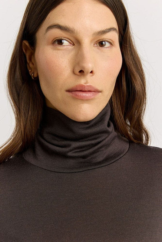Toorallie Womens Turtle Neck Merino Top