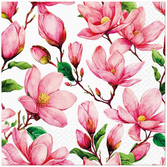 Paw Lunch Napkin 33cm - Pink Blooms