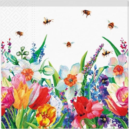 Paw Lunch Napkin 33cm - Meadow With Bees