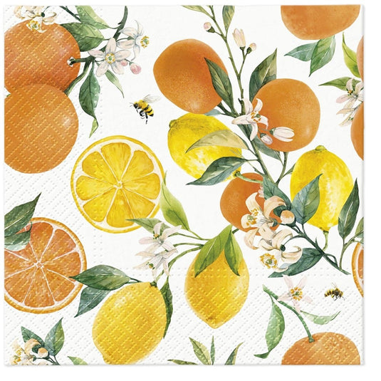 Paw Lunch Napkin 33cm - Citrus with Bees