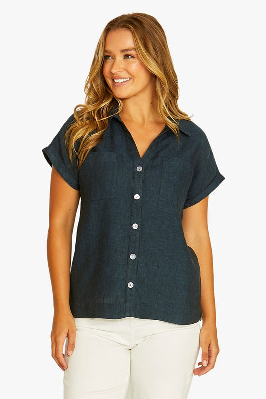 Jump Womens Open Neck Short Sleeve Shirt