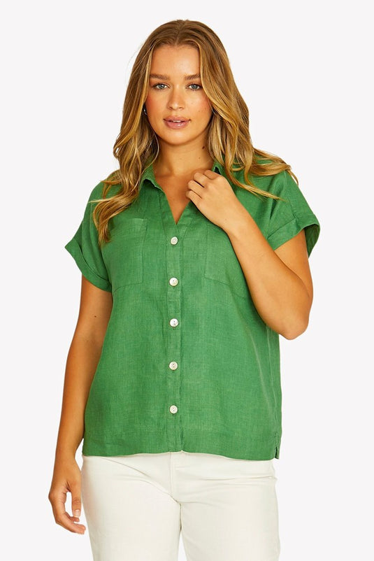 Jump Womens Open Neck Short Sleeve Shirt