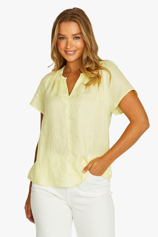 Jump Womens Shirred Neck Top