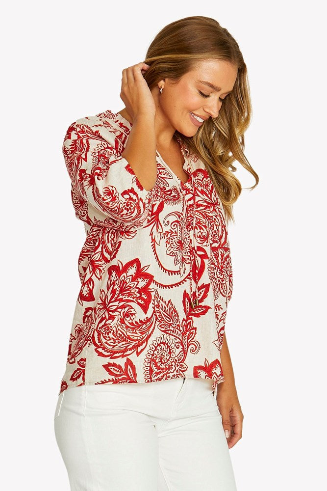 Load image into Gallery viewer, Jump Womens Bohemia Ruffle Neck Top
