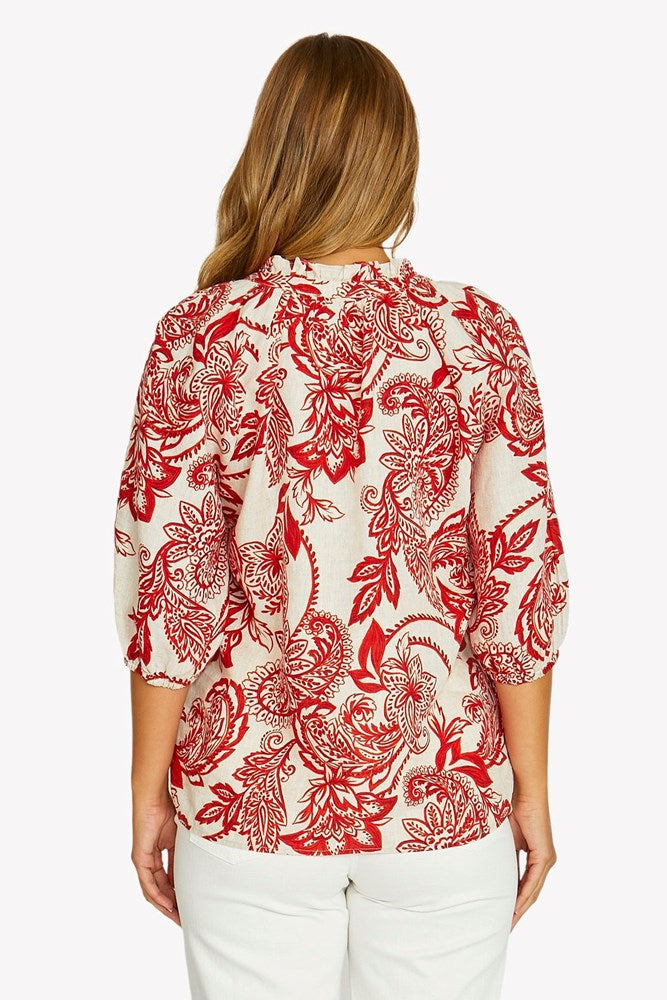 Load image into Gallery viewer, Jump Womens Bohemia Ruffle Neck Top
