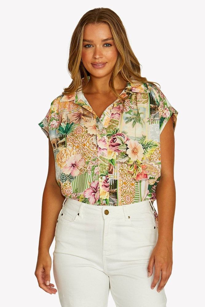 Load image into Gallery viewer, Jump Womens Resort Roses Top
