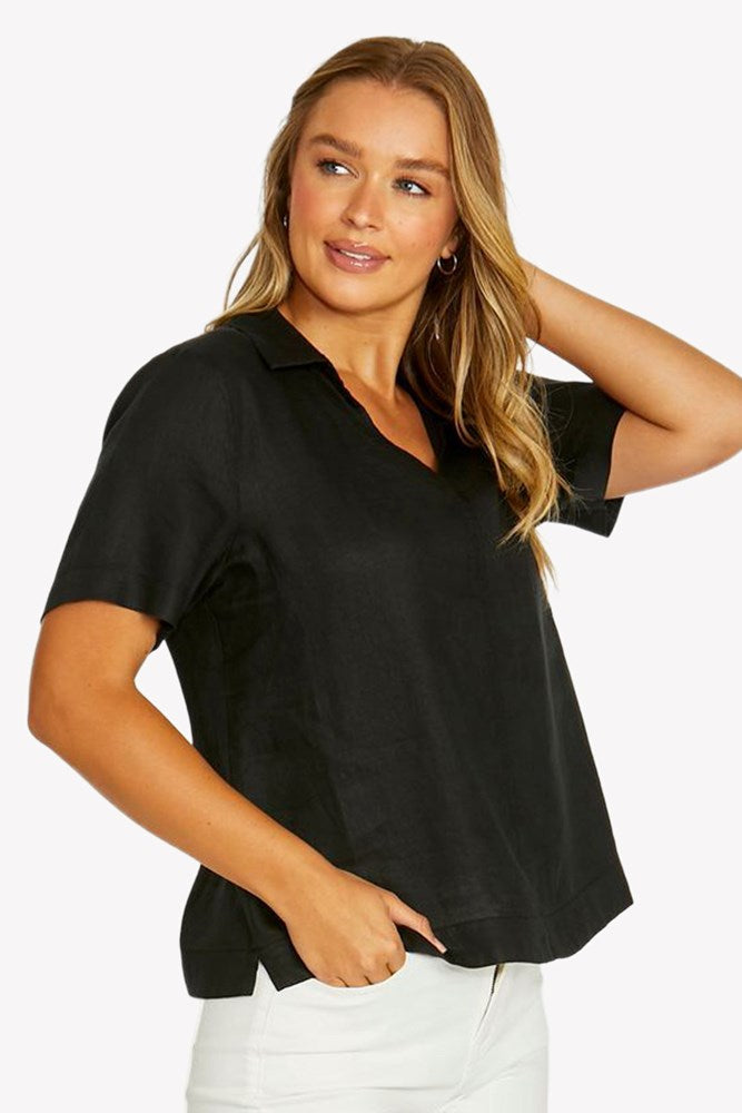 Load image into Gallery viewer, Jump Womens Open Collar Short Sleeve Top
