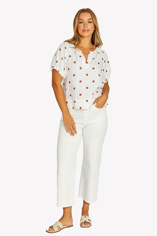 Load image into Gallery viewer, Jump Womens Spot Print Top
