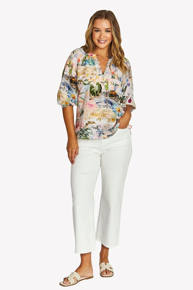 Load image into Gallery viewer, Jump Womens Poolside Glamour Button Top
