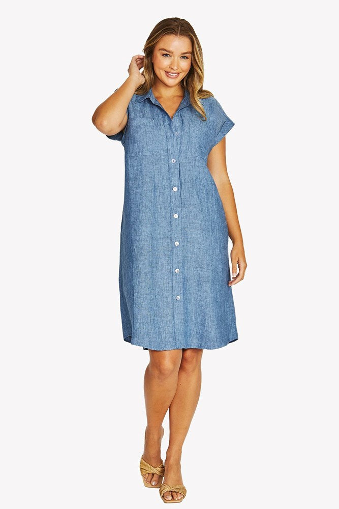 Load image into Gallery viewer, Jump Womens Shirt Dress with Pockets
