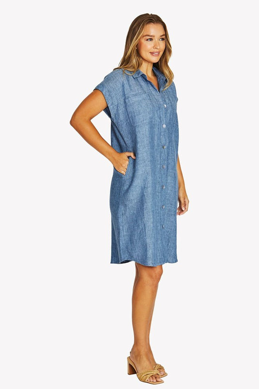 Jump Womens Shirt Dress with Pockets