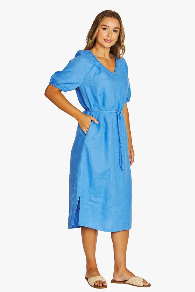 Load image into Gallery viewer, Jump Womens Gathered Waist V-Neck Dress
