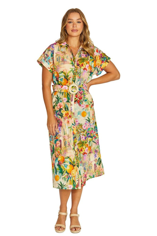 Load image into Gallery viewer, Jump Womens Amalfi Coast Belted Dress
