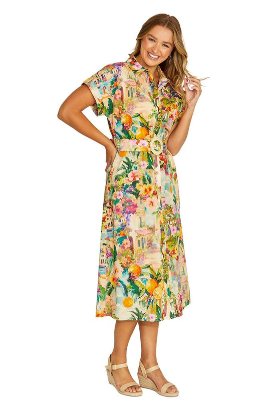 Jump Womens Amalfi Coast Belted Dress